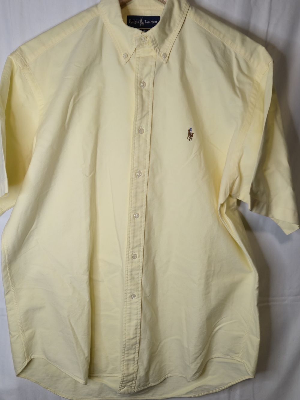 Ralph Lauren Blake Men's Yellow Short Sleeve Button Down Shirt Size Medium0573